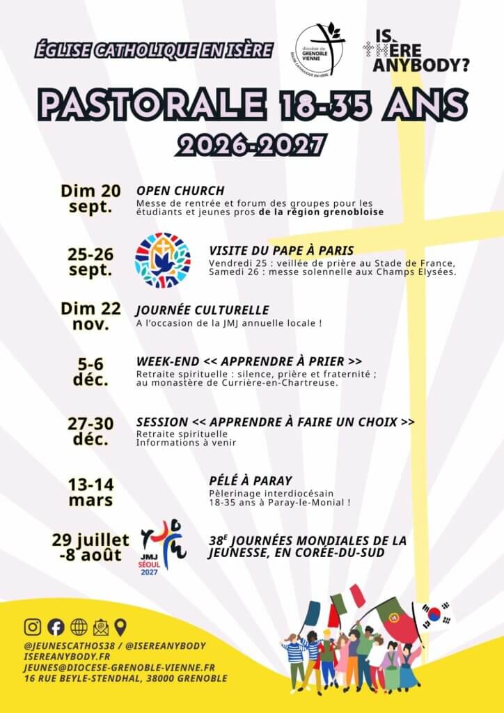 Agenda Isèreanybody? 2026-2027 - propositions pour les 18-35 ans en Isère